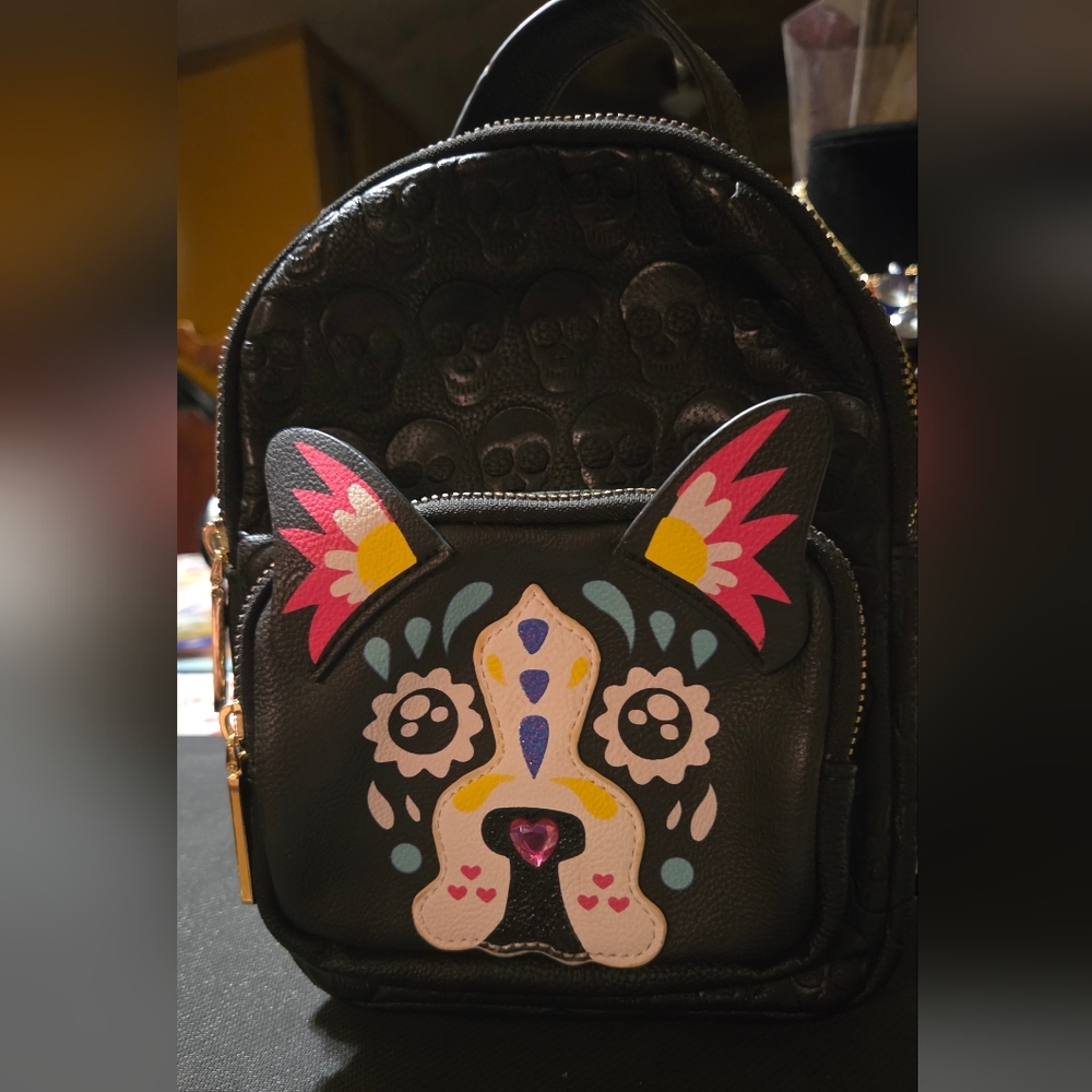 🚨2 For $38🚨Betsey Johnson Retired Xox Baybee Sugar Dog Skull Mini Backpack
